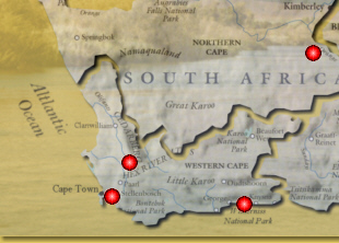 map Landkarte Flugfürer Südafrika Fluggebiete für Gleitschirmfliegen und Drachenfliegen | Paragliding